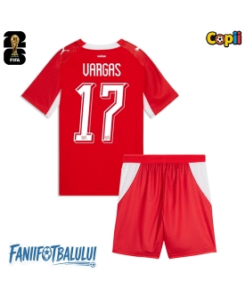 Elveția Ruben Vargas #17 Echipament de Fotbal Replică Mondial 2026 Copii Acasa (+ Șorturi)